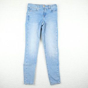 Zara Bleu Jeans Womens 4 Lightwash Skinny Stretchy Lightweight Denim Cropped